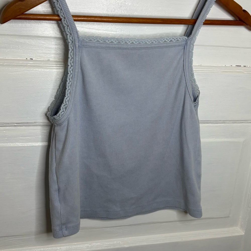 American Eagle Outfitters Soft Blue Ribbed Tank